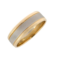 Yellow and white gold wedding band