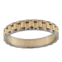 Watch band style ring in 14 carat gold-wedding rings-The Antique Ring Shop