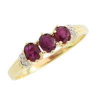 Ruby and diamond ring in 14 carat gold