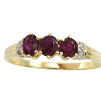 Ruby and diamond ring in 14 carat gold
