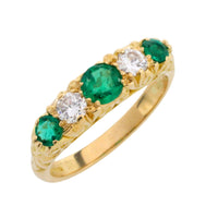 Vintage emerald and diamond ring
