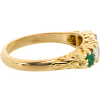 Vintage emerald and diamond ring