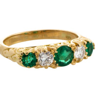 Vintage emerald and diamond ring