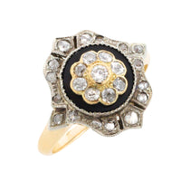 Antique onyx and diamond ring-Antique rings-The Antique Ring Shop