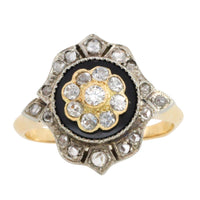 Antique onyx and diamond ring-Antique rings-The Antique Ring Shop