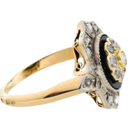 Antique onyx and diamond ring-Antique rings-The Antique Ring Shop