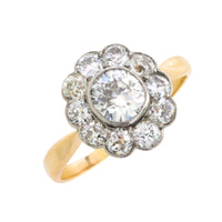 Edwardian old cut diamond cluster ring in 18 carat gold-Antique rings-The Antique Ring Shop