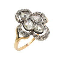 Rose diamond ring in silver and gold-Antique rings-The Antique Ring Shop