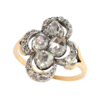 Rose diamond ring in silver and gold-Antique rings-The Antique Ring Shop