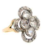 Rose diamond ring in silver and gold-Antique rings-The Antique Ring Shop