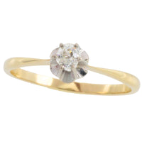 Diamond solitaire ring in 14 carat gold