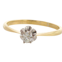 Diamond solitaire ring in 14 carat gold