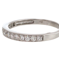 18 carat white gold band with diamonds