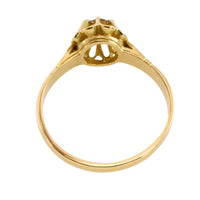 light brown diamond solitaire ring in 20 carat gold-engagement rings-The Antique Ring Shop