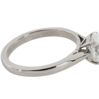 Oval diamond solitairte ring in platinum-engagement rings-The Antique Ring Shop