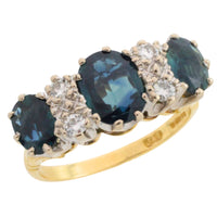 Vintage sapphire and diamond ring in 18 carat gold-Vintage Rings-The Antique Ring Shop
