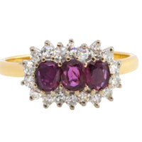 Vintage ruby and diamond ring in 18 carat gold