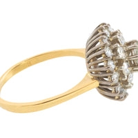 Vinatge diamond cluster ring in 18 carat gold