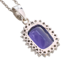 Tanzanite and diamond pendant in white gold-Pendants-The Antique Ring Shop