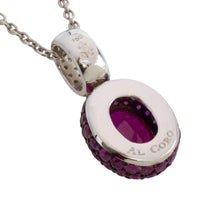 Ruby and diamond pendant in white gold-Pendants-The Antique Ring Shop