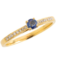 Sapphire and diamond ring in 14 carat gold-engagement rings-The Antique Ring Shop
