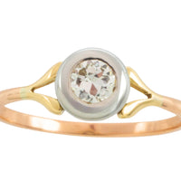 Old cut diamond solitaire ring in 18 carat gold
