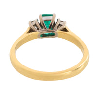 Emerald and diamond trilogy ring