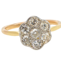 Edwardian old cut diamond cluster ring-Antique rings-The Antique Ring Shop
