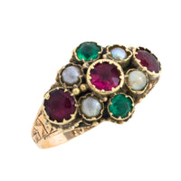 Victorian mourning paste and pearl ring