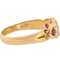 Edwardian ruby and rose cut diamond cluster ring from 1906-Antique rings-The Antique Ring Shop