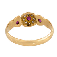 Edwardian ruby and rose cut diamond cluster ring from 1906-Antique rings-The Antique Ring Shop