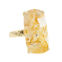 Large rock crystal ring in 14 carat gold-Vintage Rings-The Antique Ring Shop