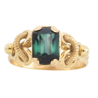Ornate tourmaline ring in 18 carat gold