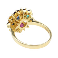 Multi gem ring in 14 carat gold