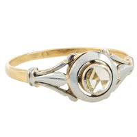 Rose diamond 18 carat white and yellow gold ring-The Antique Ring Shop