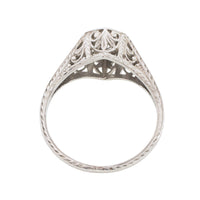 Vintage Art Deco diamond ring in platinum-engagement rings-The Antique Ring Shop