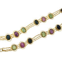 Sapphire ruby and tourmaline braclet