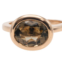 Smaoked quartz ring in 18 carat rose gold-Vintage Rings-The Antique Ring Shop