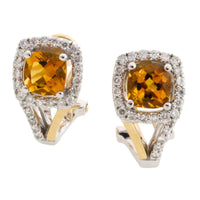 Citrine and diamond earrings-Earrings-The Antique Ring Shop