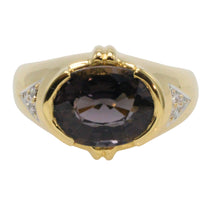 Tourmaline and diamond rig in 18 carat gold-Vintage Rings-The Antique Ring Shop
