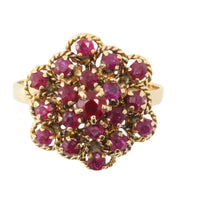 Ruby cluster ring in 18 carat gold