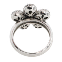 White gold flower ring with diamonds-Vintage Rings-The Antique Ring Shop