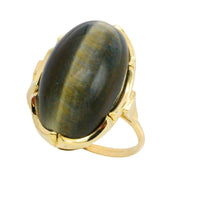 Tigers eye ring in 14 carat gold-The Antique Ring Shop