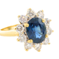 Vintage Sapphire and Diamond cluster-engagement rings-The Antique Ring Shop