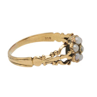 Victorian pearl and diamond mourning ring-Antique rings-The Antique Ring Shop