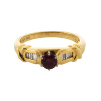 Ruby and baguette diamond ring-engagement rings-The Antique Ring Shop