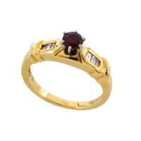 Ruby and baguette diamond ring-engagement rings-The Antique Ring Shop