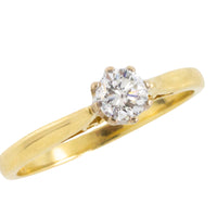 Diamond solitaire ring in yellow and white gold-engagement rings-The Antique Ring Shop