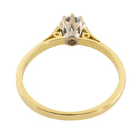 Diamond solitaire ring in yellow and white gold-engagement rings-The Antique Ring Shop