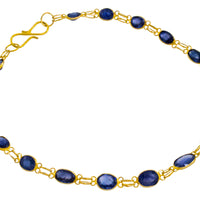 Vintage sapphire bracelet in 14 carat gold-Bracelets-The Antique Ring Shop